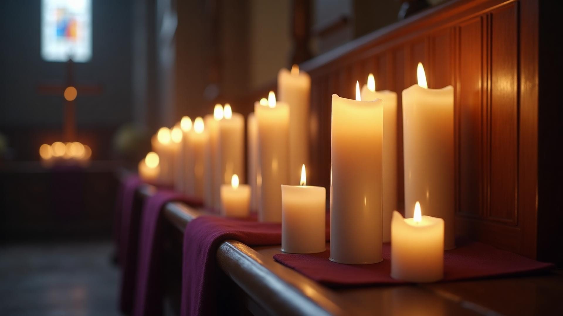 Świece w kościele - modlitwa za zmarłych